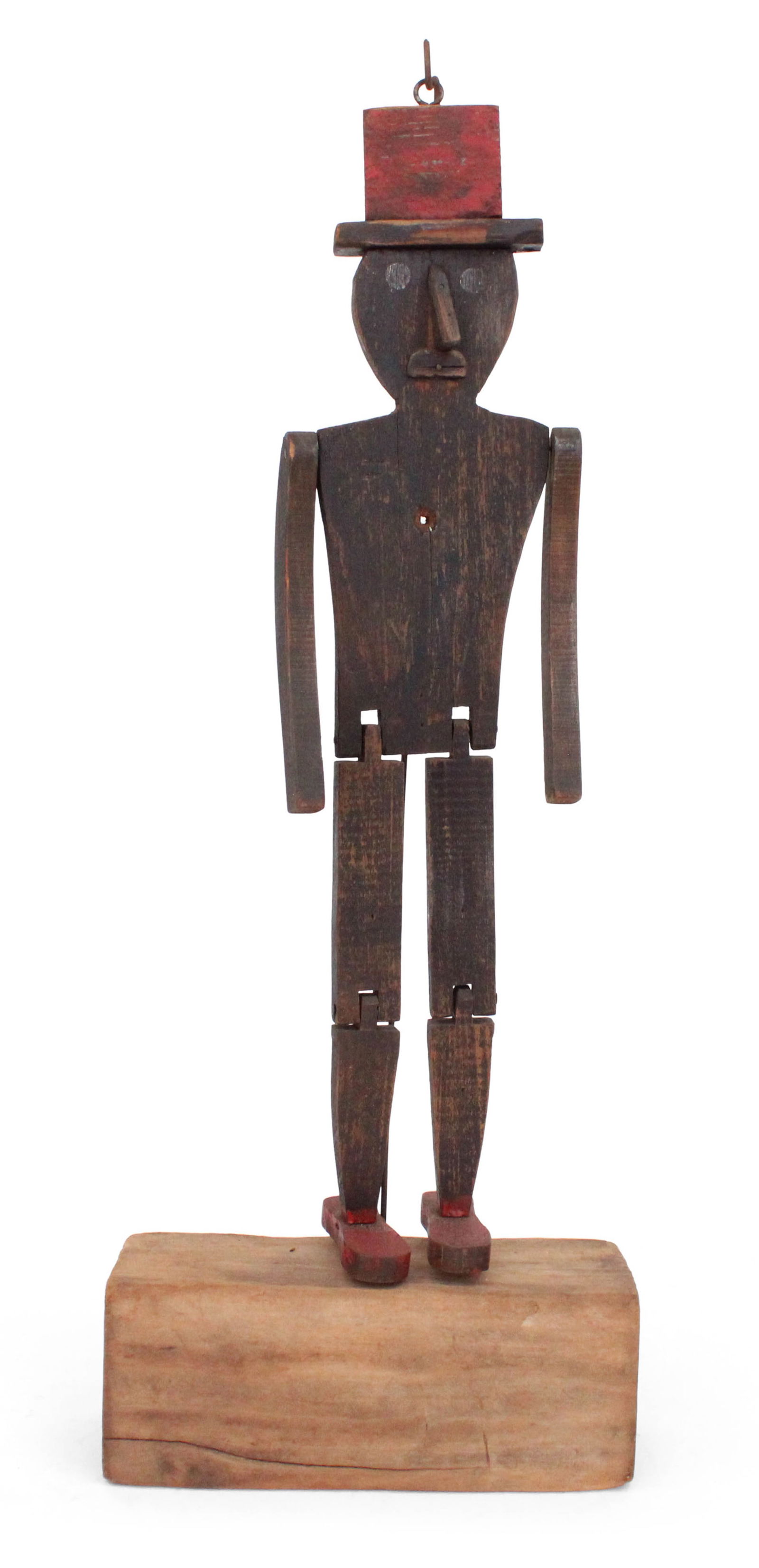 Painted Wood Whirligig of a Man with Red Top Hat (1 of 7)