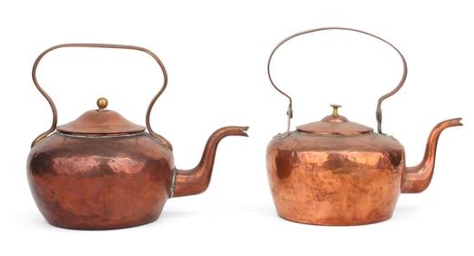 Two Copper Tea Kettles