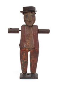 Carved Wood and Paint-Decorated Whirligig