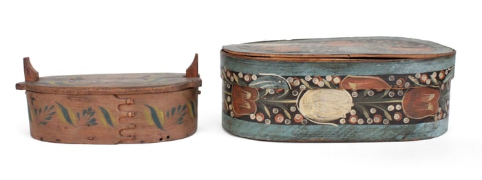 Painted Floral-Decorated Wood Bridal Box