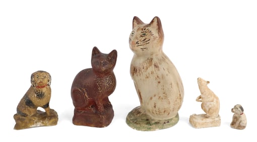 Five Chalkware Figures