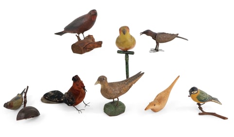 Eight Bird Figurines