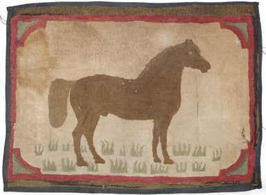 Hooked Rug of a Horse