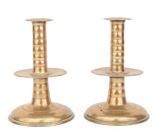 Pair of Charles II Trumpet Candlesticks