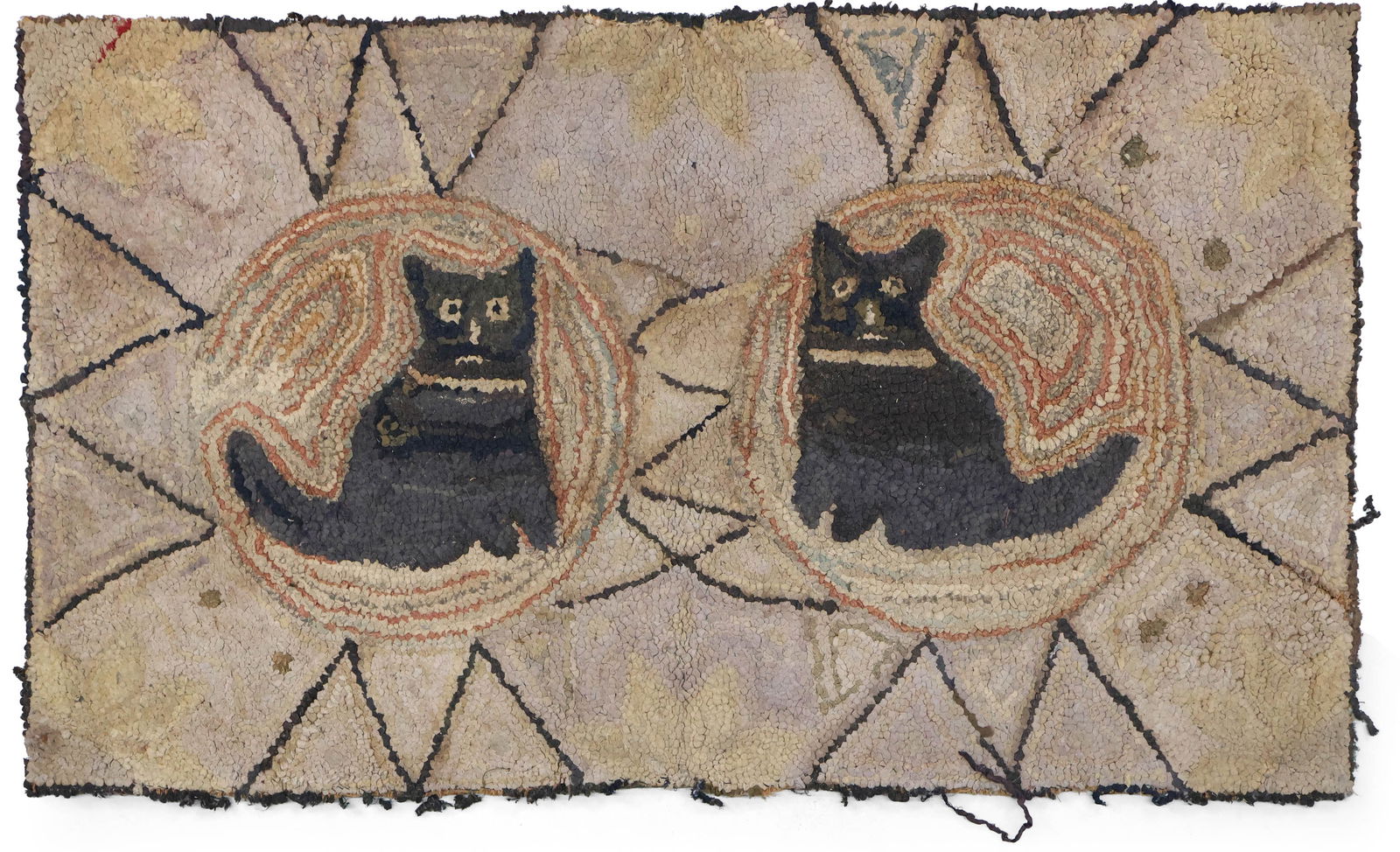 Hooked Rug with Two Black Cats (1 of 11)
