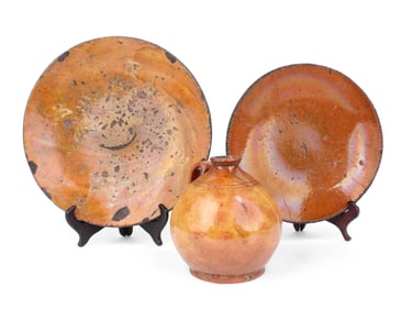 Two Redware Plates