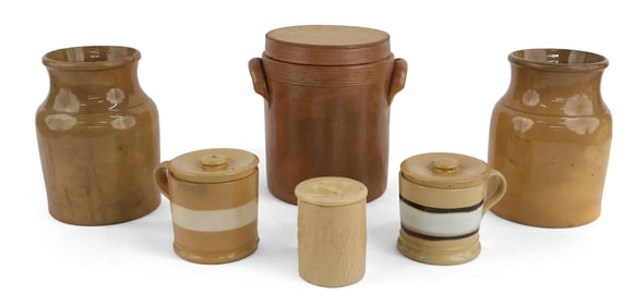 Six Glazed Earthenware Table Articles