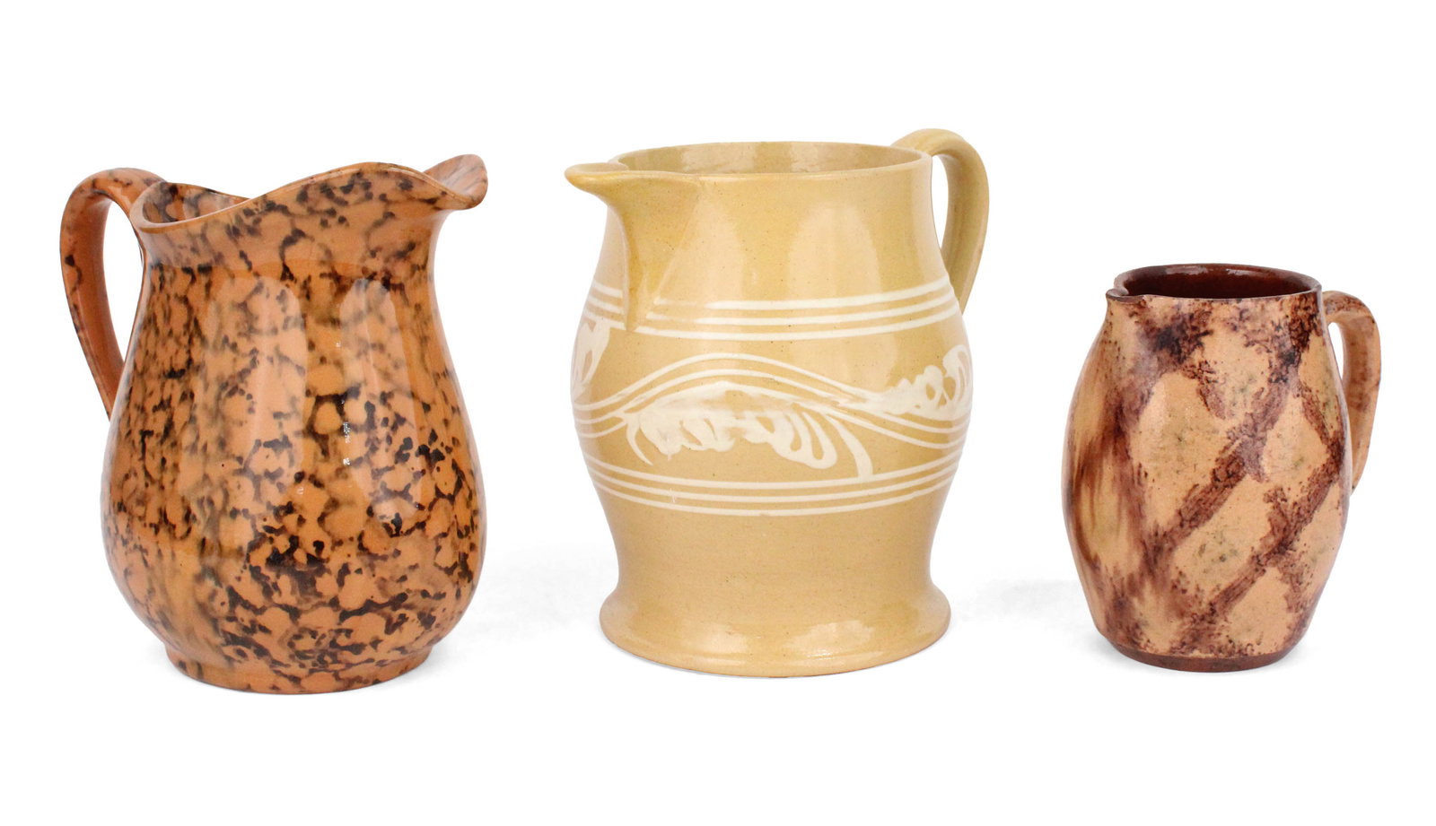 Three Glazed Earthenware Pitchers (1 of 9)