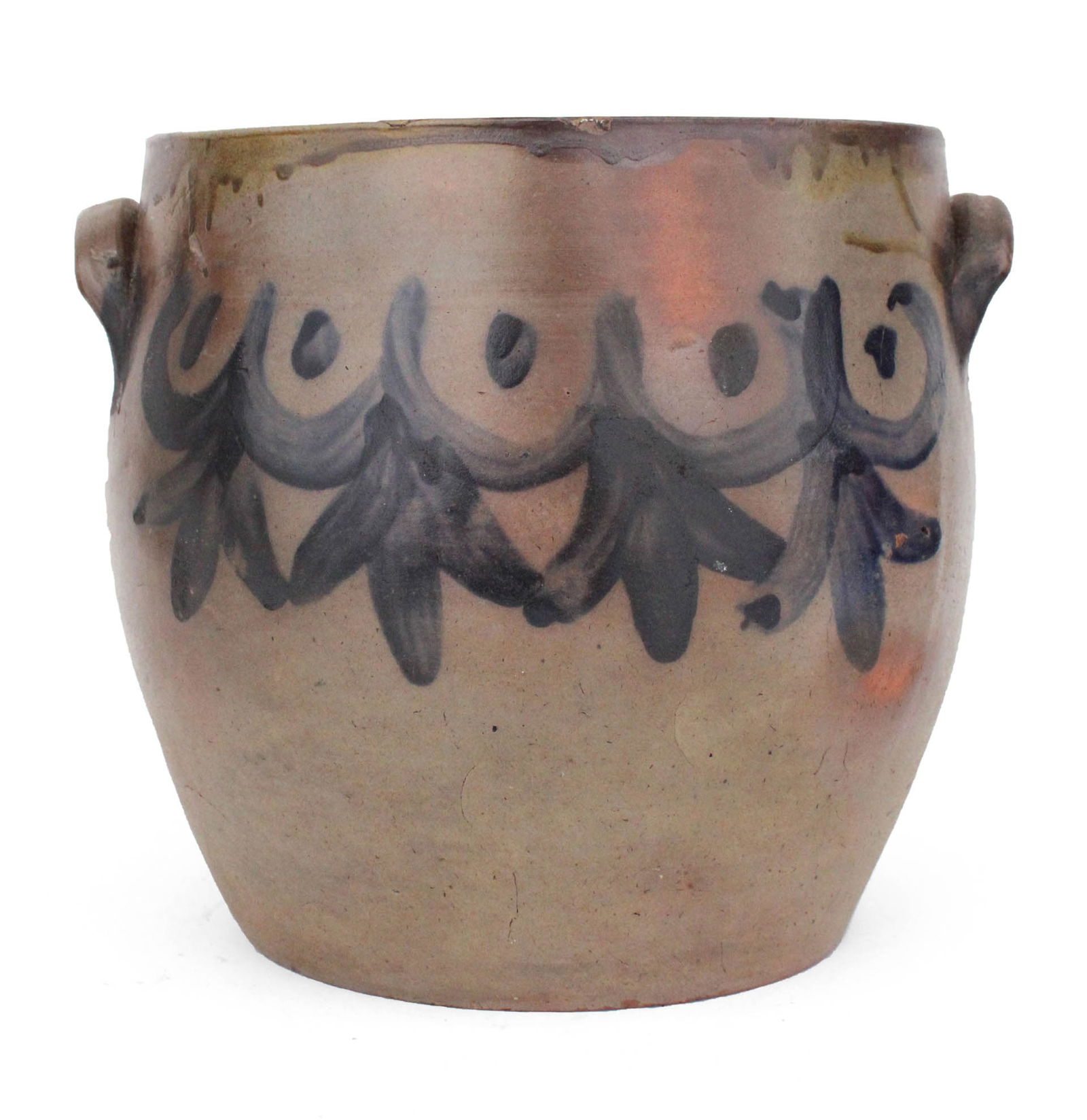 Dancing Figures Salt Glazed Cobalt-Decorated Stoneware Jar (1 of 10)