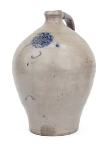Four Hearts Salt Glazed Cobalt-Decorated Stoneware Jug