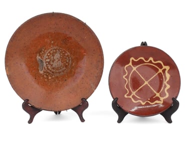 Two Redware Plates