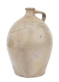Stoneware Jug with Two Incised Fish