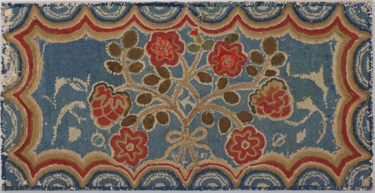 The Titcomb Family Chenille-Shirred Floral and Fruit Hooked Rug