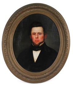 Attributed Harvey Jenkins, 1822-1908, Portrait of Samuel L. Hopping, Oil on Canvas