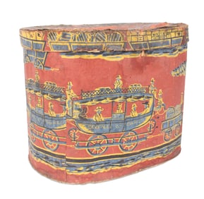 American "Baltimore and Ohio" Wallpaper Hat Box