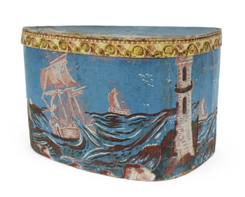 American "Sandy Hook" Wallpaper Hat Box