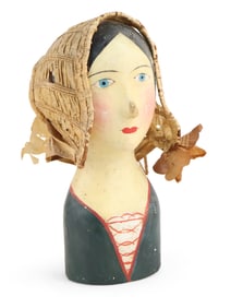French Papier-Mache Milliner's Head