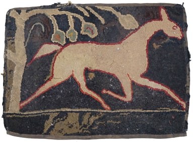 Hooked Rug of Running Deer