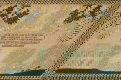 Needlework Sampler Wrought by Caroline Crawford (1819-1843)