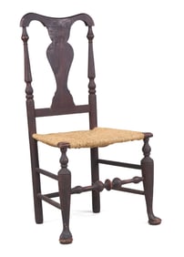 Queen Anne Grain Painted Fiddleback Side Chair