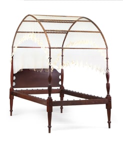 The Dean Family Federal Figured Maple Tester Bed