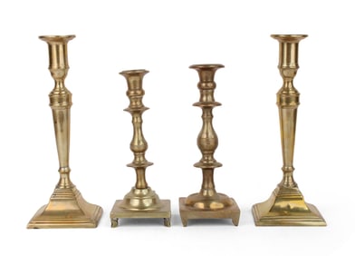 Four Brass Candlesticks