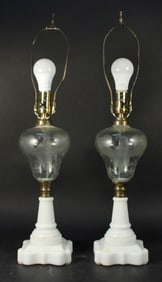 Pair of Etched Eagles Fluid Lamps