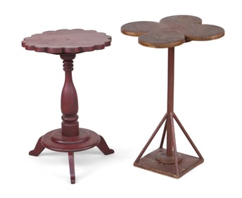 Federal Red Painted Candlestand