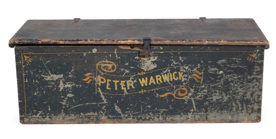 The Peter Warwick Green Painted Seaman's Chest