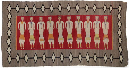 Navajo Weaving with Ten Yei Figures