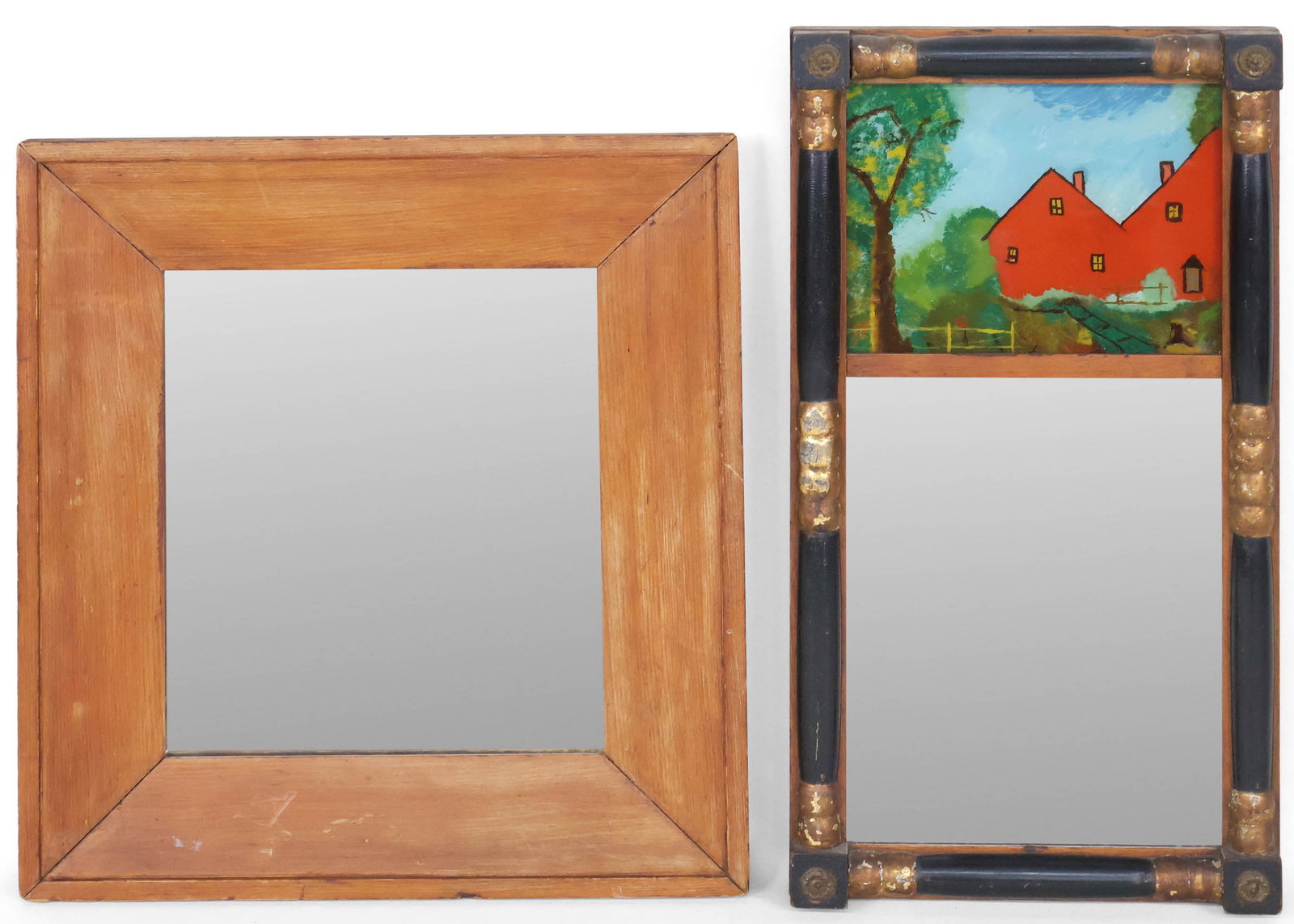 Classical Parcel Gilt and Eglomise Panel Looking Glass (1 of 9)