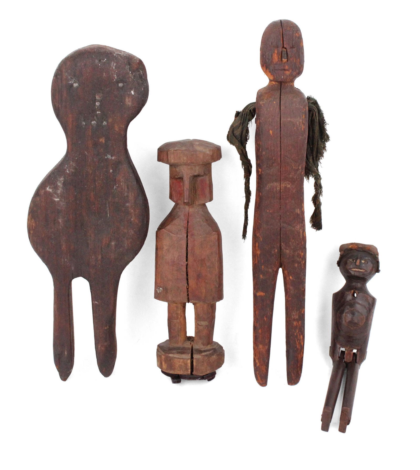 Four Folk Art Carved Wood Figures (1 of 9)