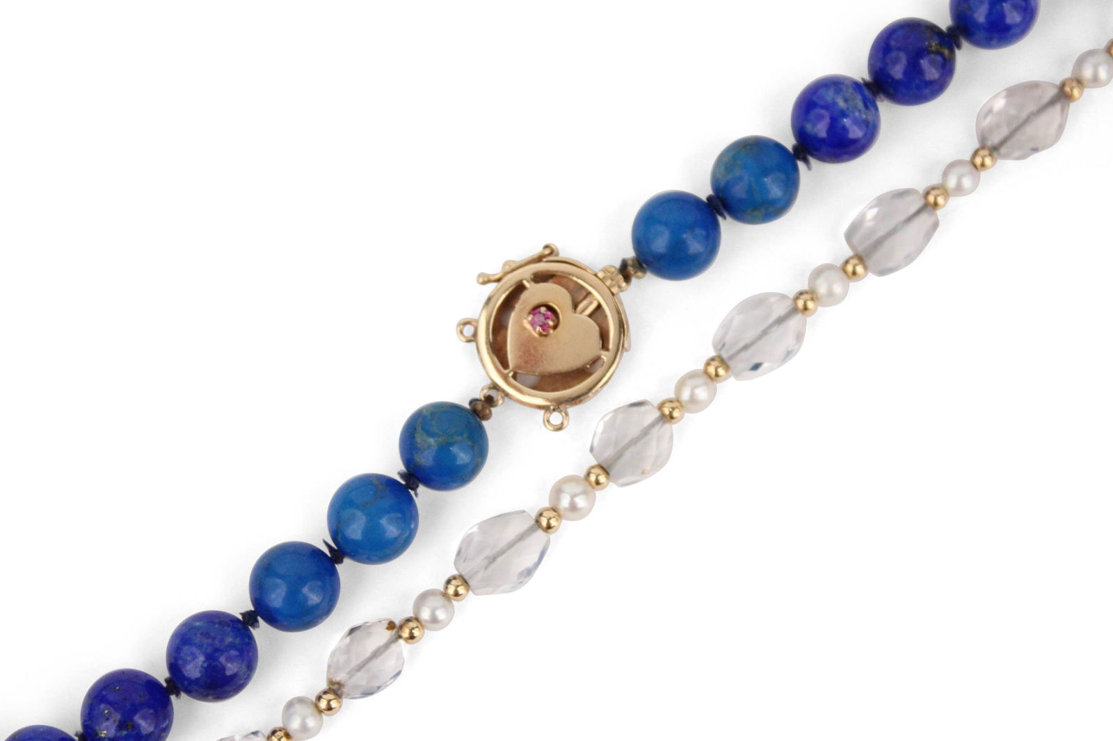 H-K 14K Clasp Lapis Beaded Necklace (1 of 8)