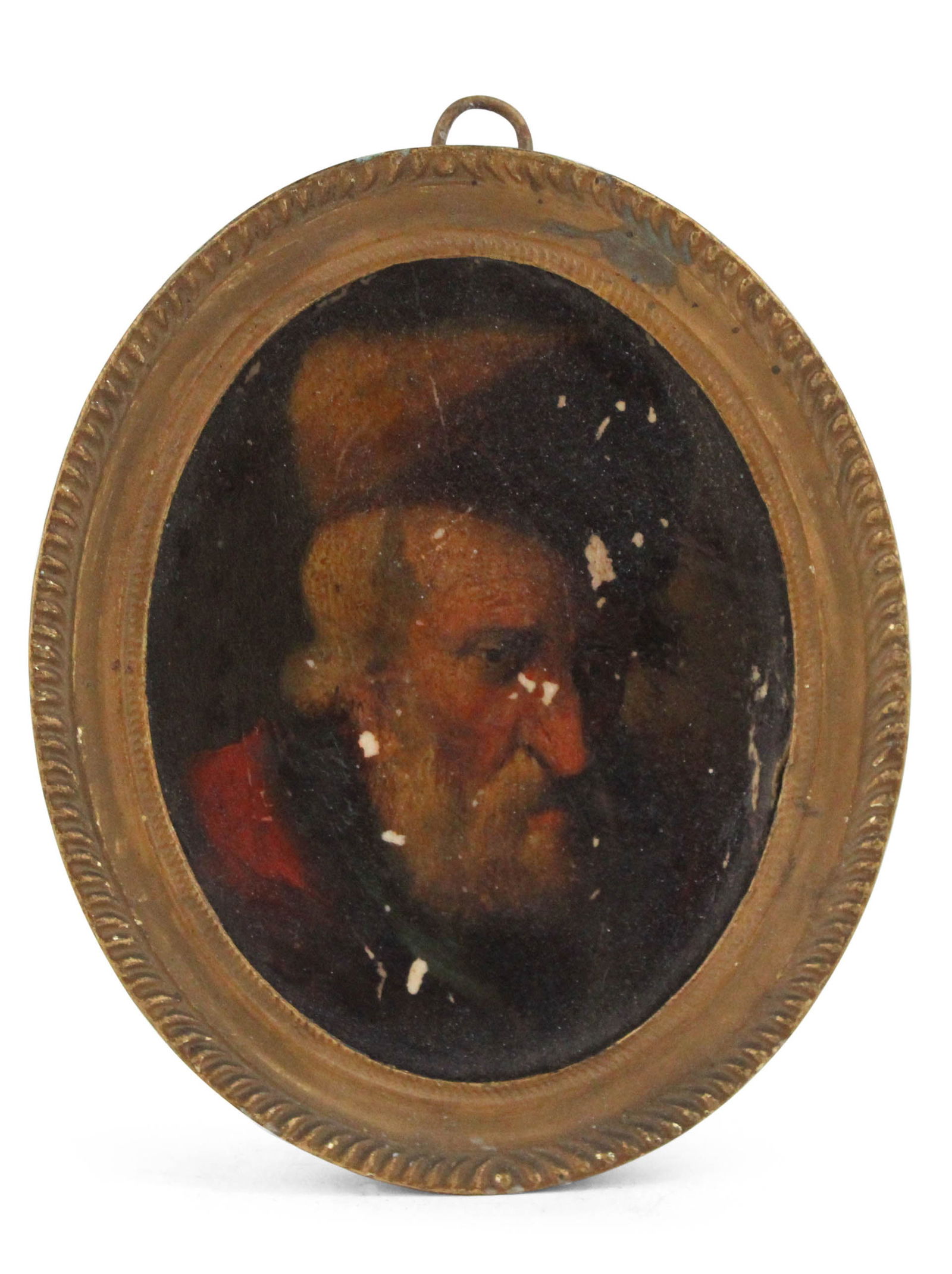 Portrait of Bearded Man with Hat, Oil on Board (1 of 6)