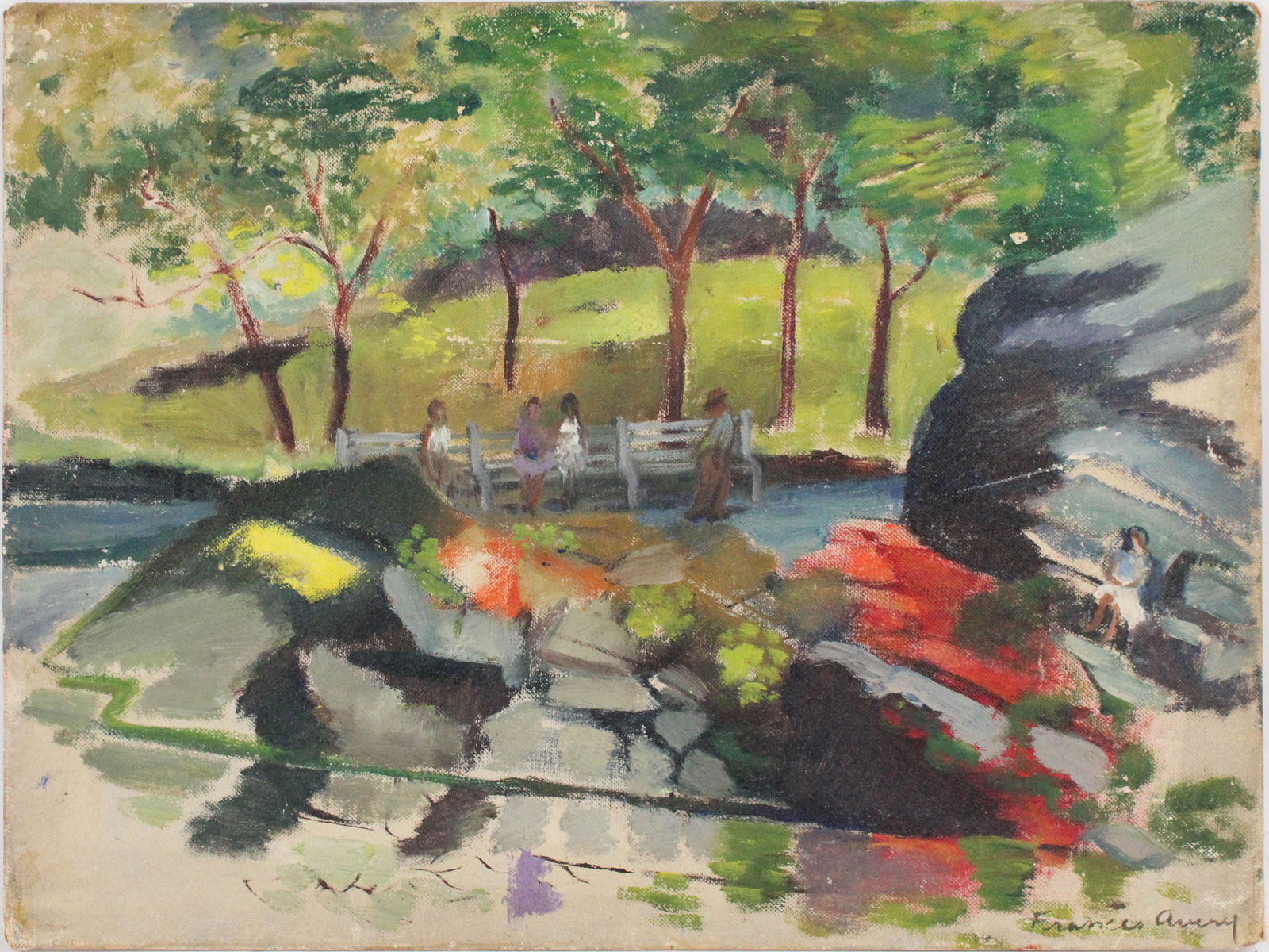 Frances Penney Avery, 1910, Central Park, Oil on Artist's Board: Frances Penney Avery1910Central ParkOil on Artist's BoardSigned l.r.12 x 16 in. (30.5 x 40.6 cm.)