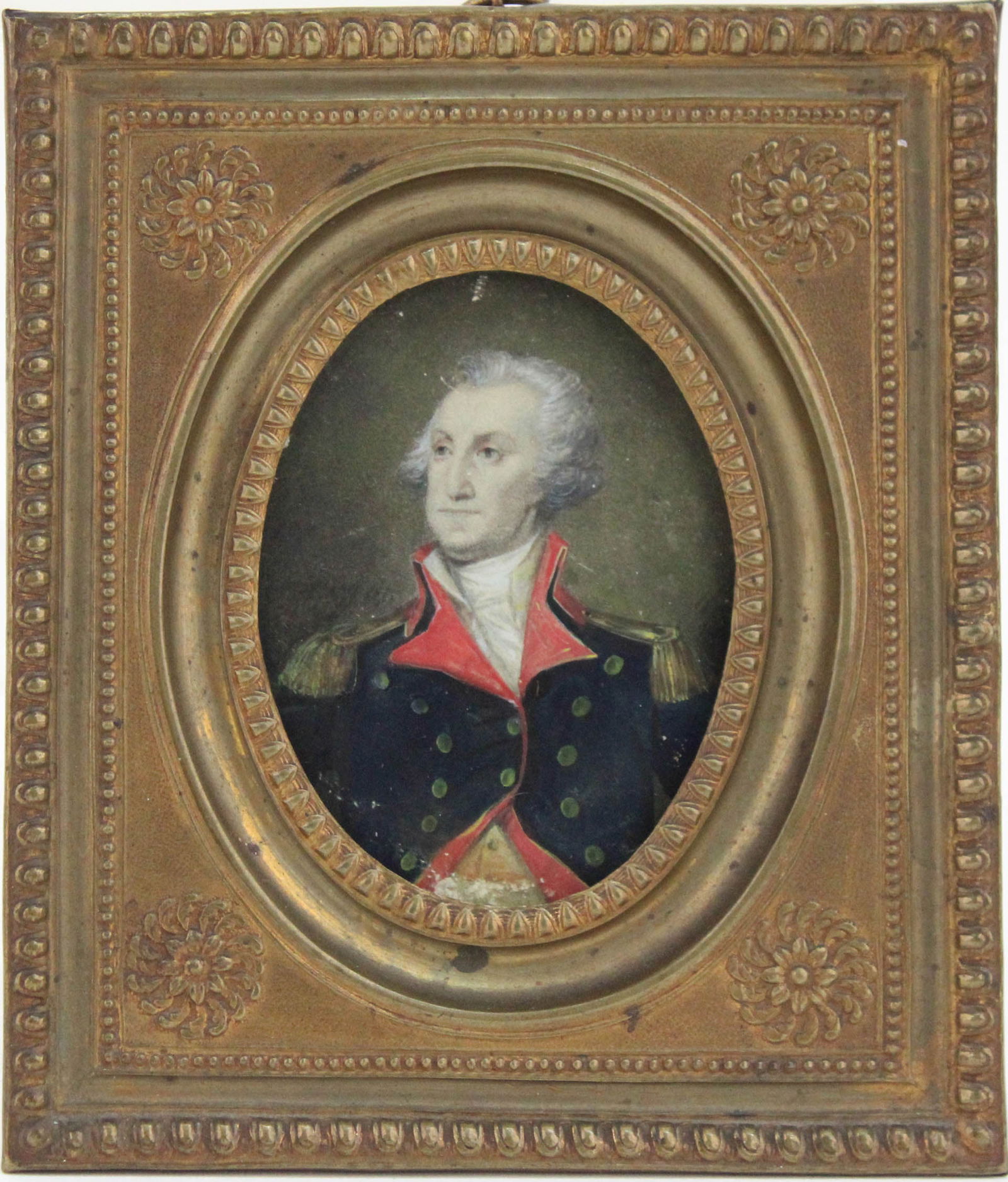 In the Manner of John Trumbull, Portrait of George Washington, Watercolor Miniature (1 of 5)