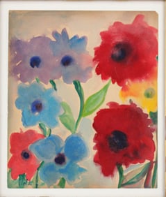 Emil Nolde, German 1867-1956, Flowers, Watercolor