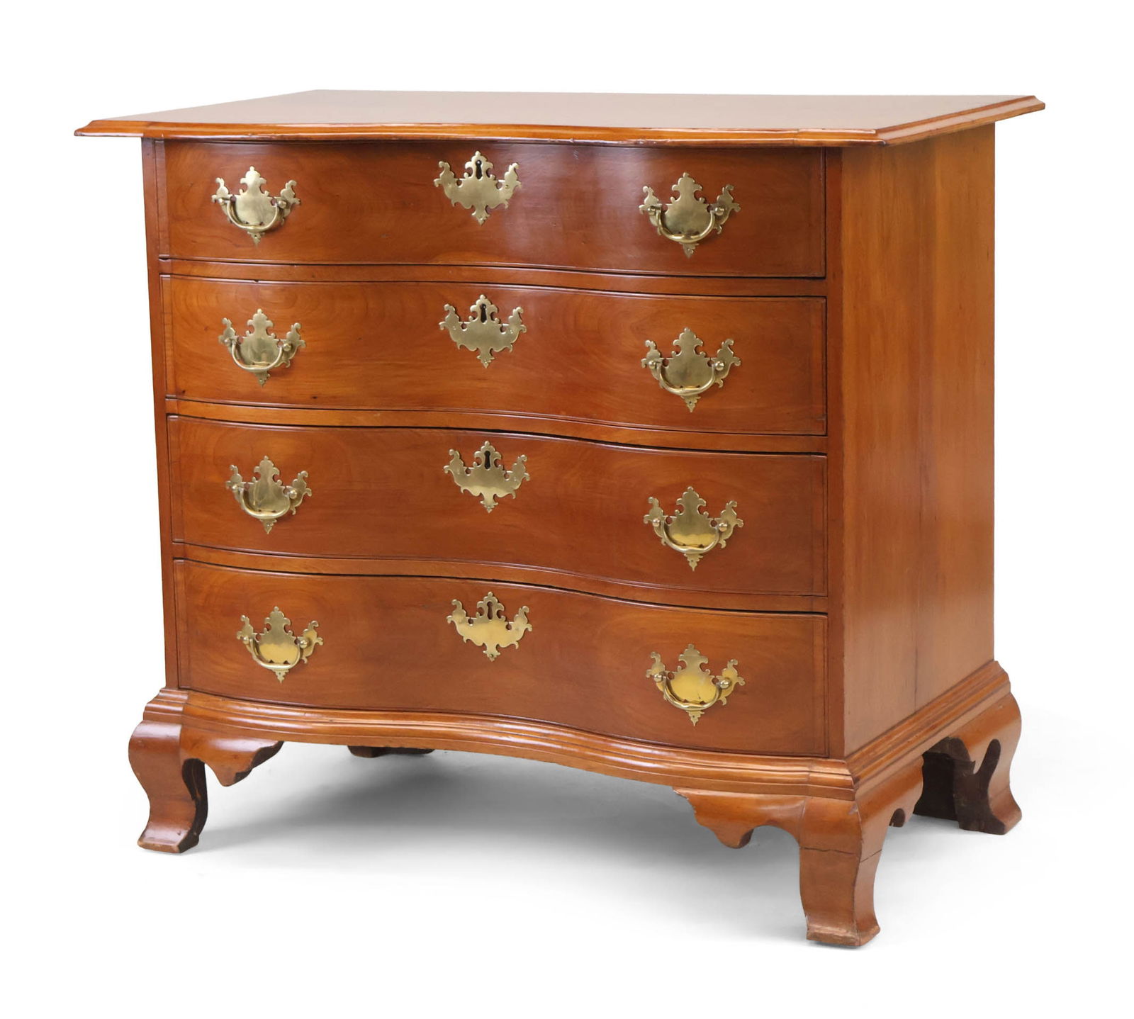 Chippendale Cherrywood Reverse-Serpentine Chest of Drawers (1 of 13)