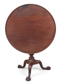 Chippendale Carved Mahogany Dish-Top Tea Table