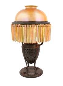 Tiffany Studios Bronze and Favrile Glass Pomegranate Table Lamp