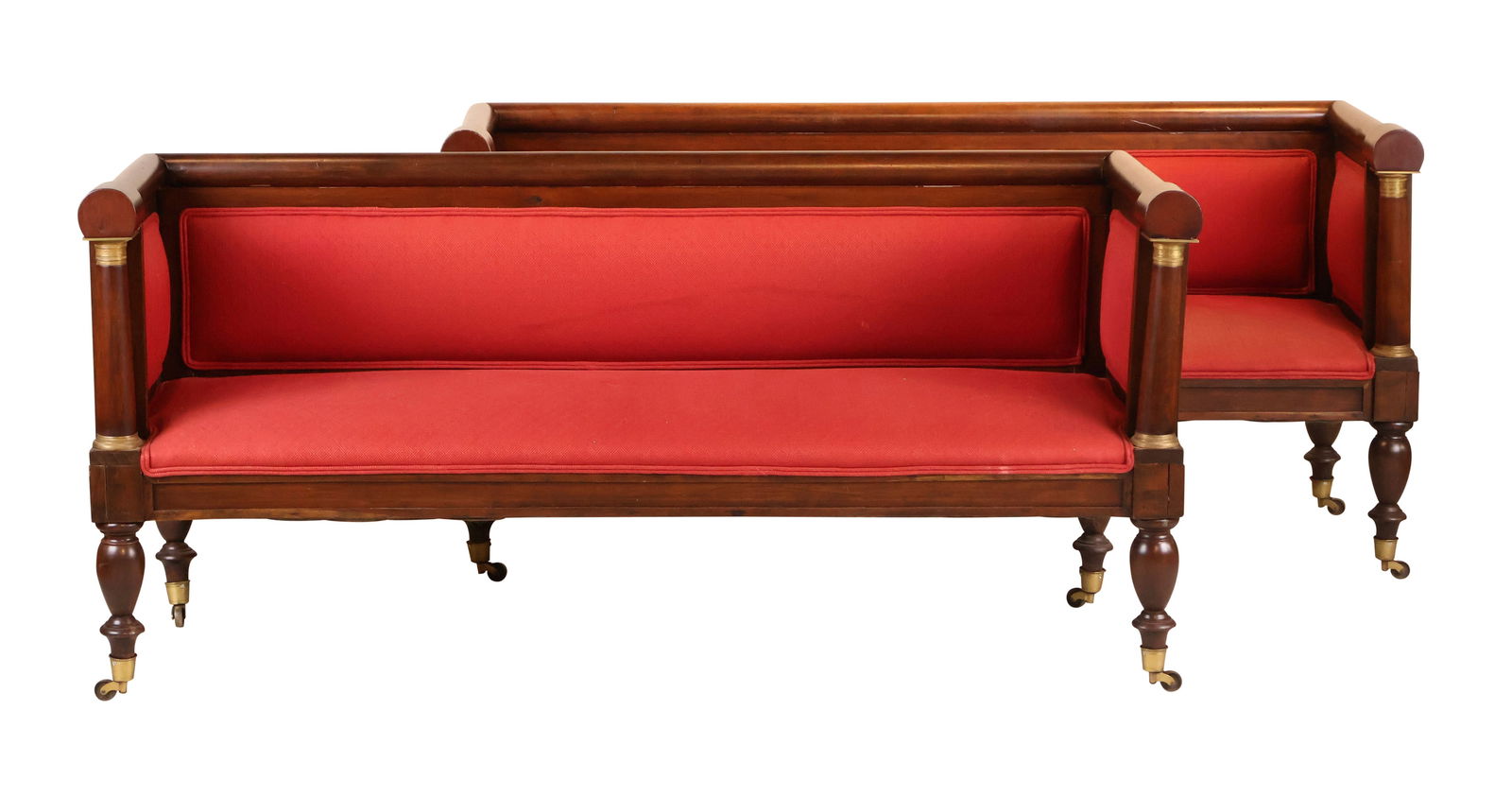 Pair of Classical Ormolu-Mounted Mahogany Box Sofas (1 of 13)