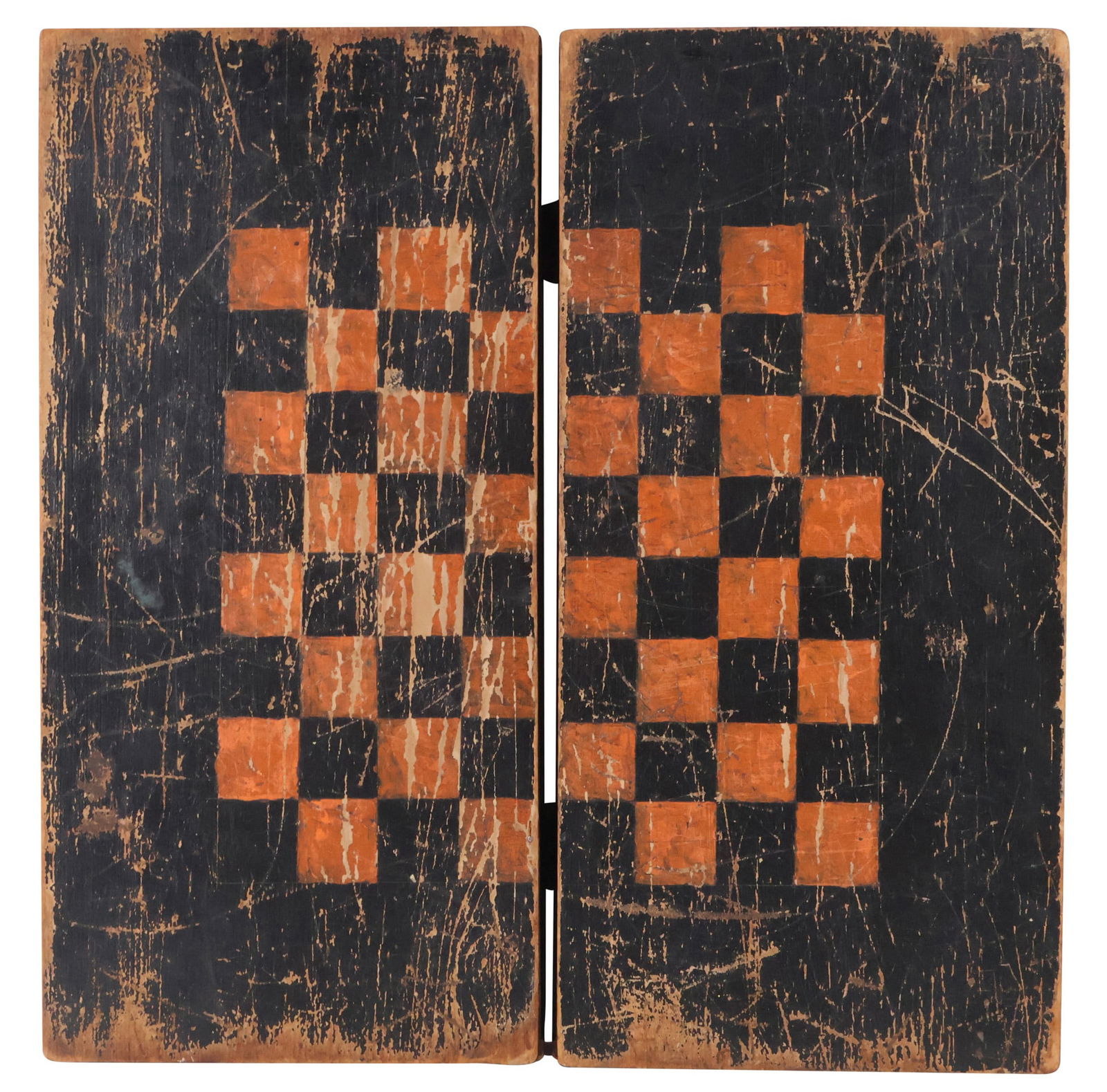 Folk Art Painted Wood Folding Game Board Box (1 of 10)