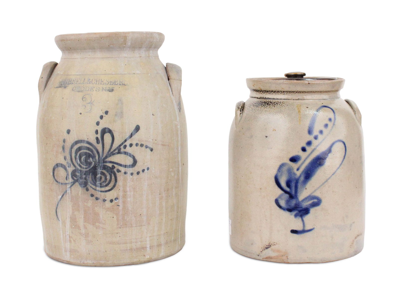 Two Salt Glazed Stoneware Butter Churns (1 of 9)