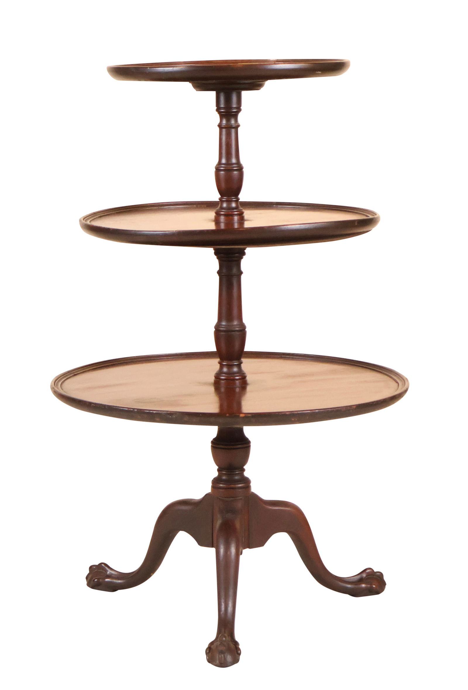 George III Style Mahogany Three Tiered Dumbwaiter (1 of 10)