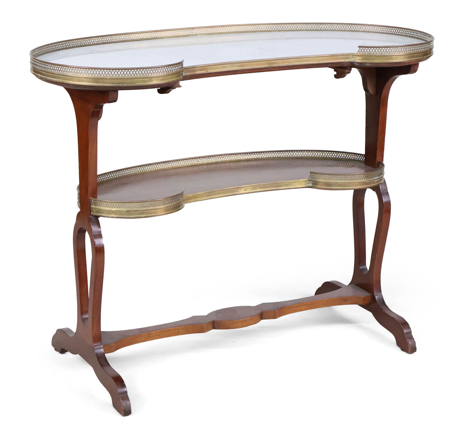 Louis XVI Style Marble Top Kidney Shaped Table (1 of 9)
