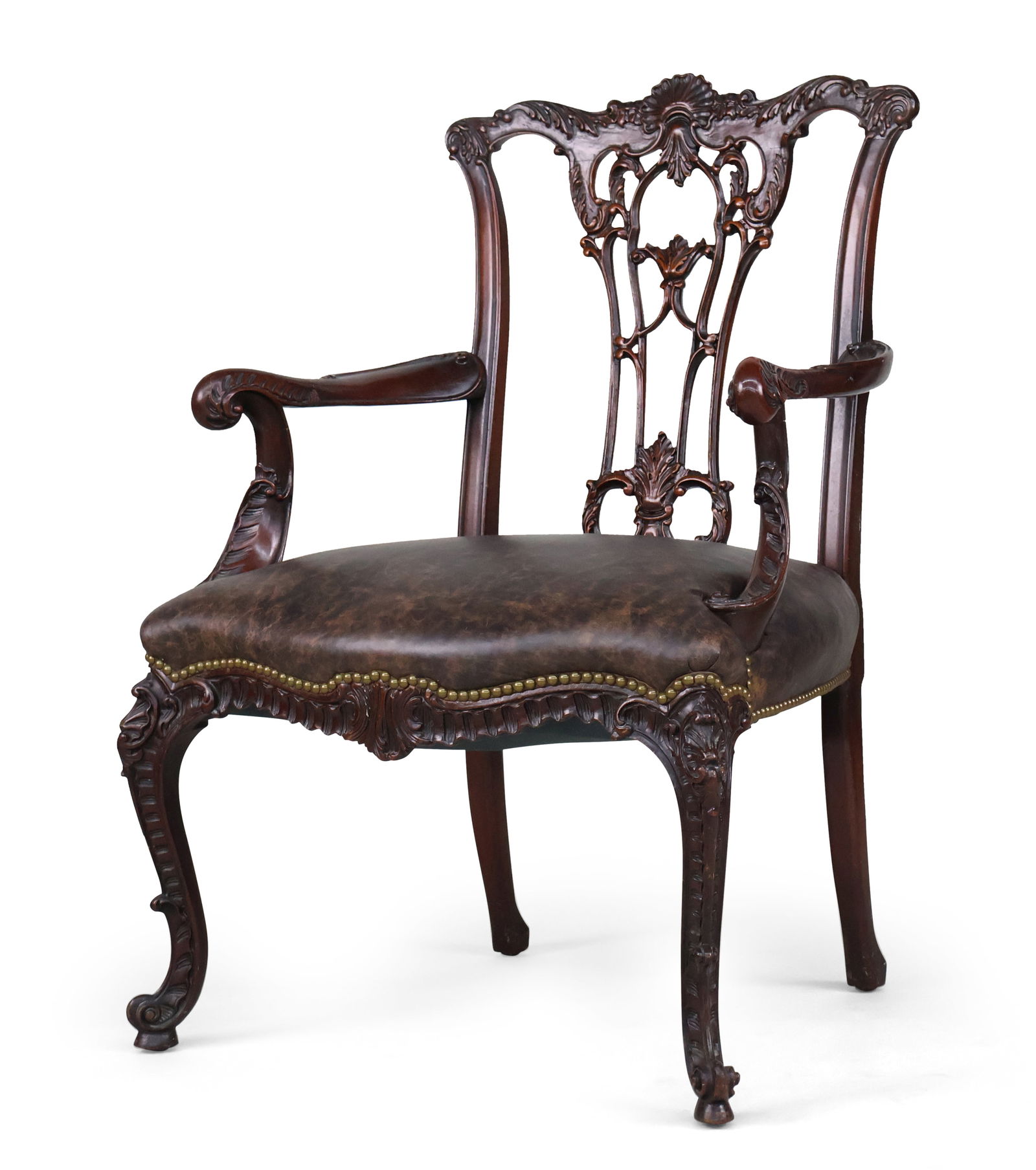 George II Style Mahogany Library Armchair (1 of 9)