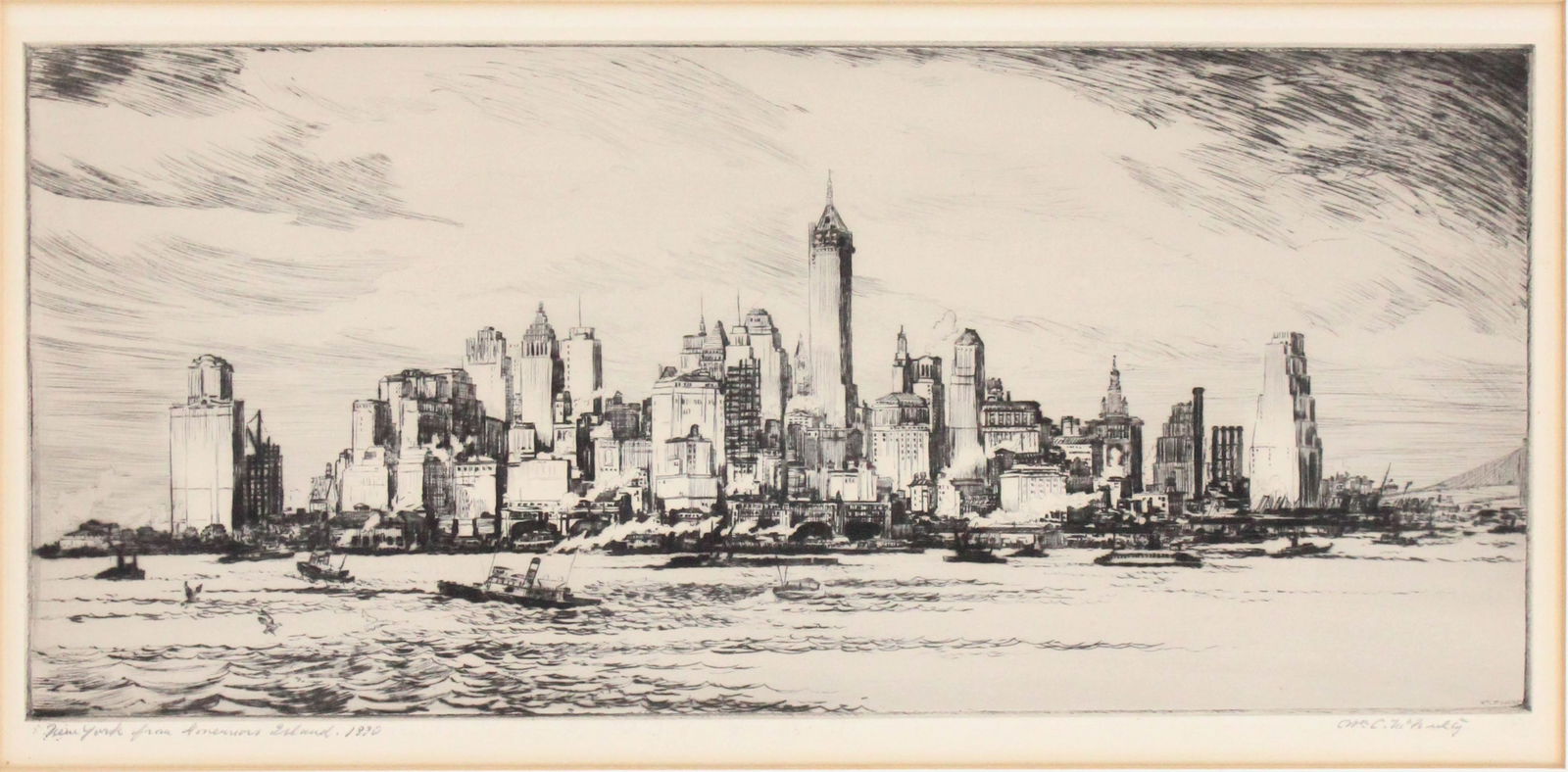 William Charles McNulty, 1884-1963, New York from Governors Island, Etching (1 of 7)