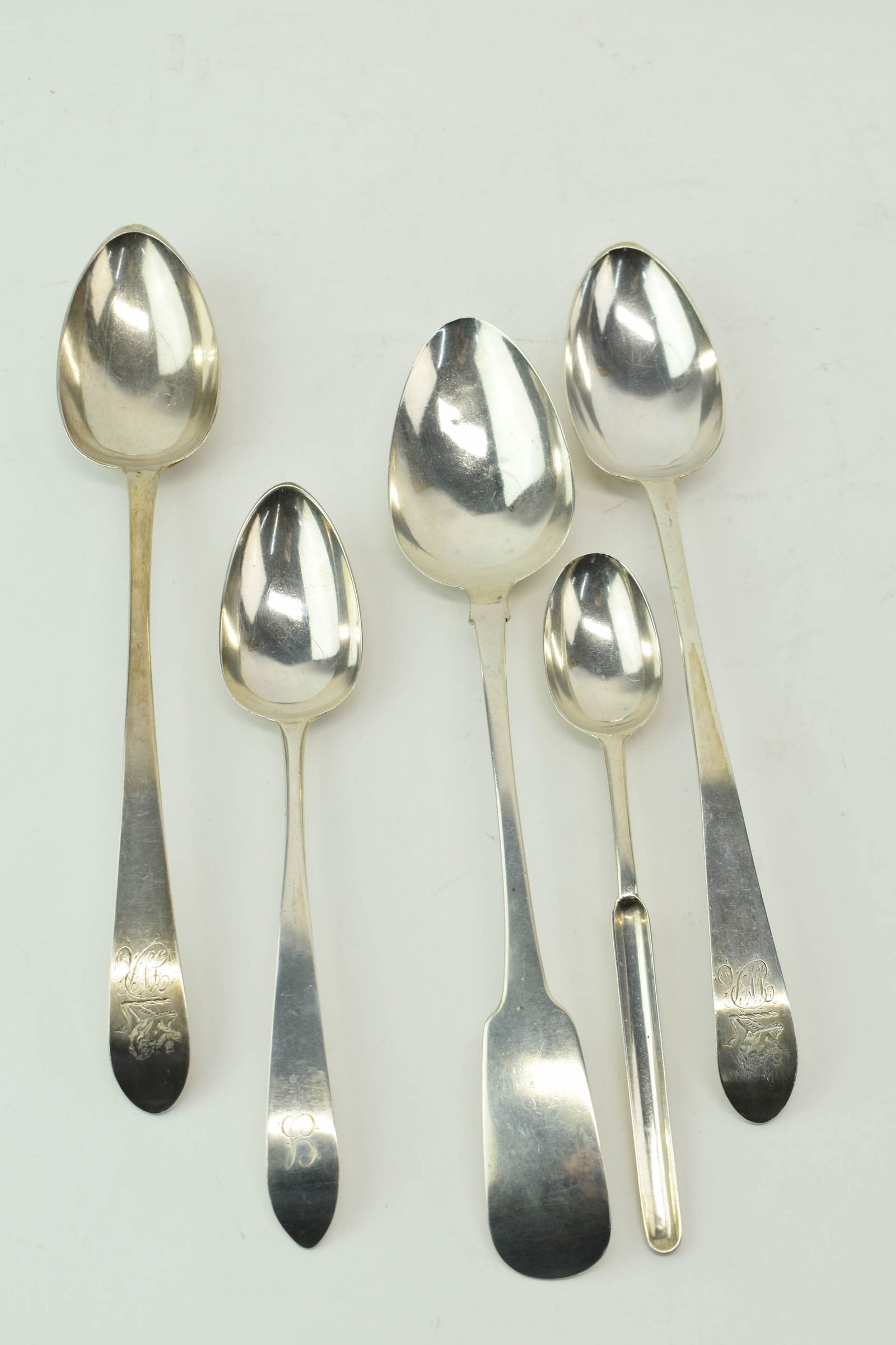 Group of Assorted Irish Silver Serving Spoons (1 of 20)