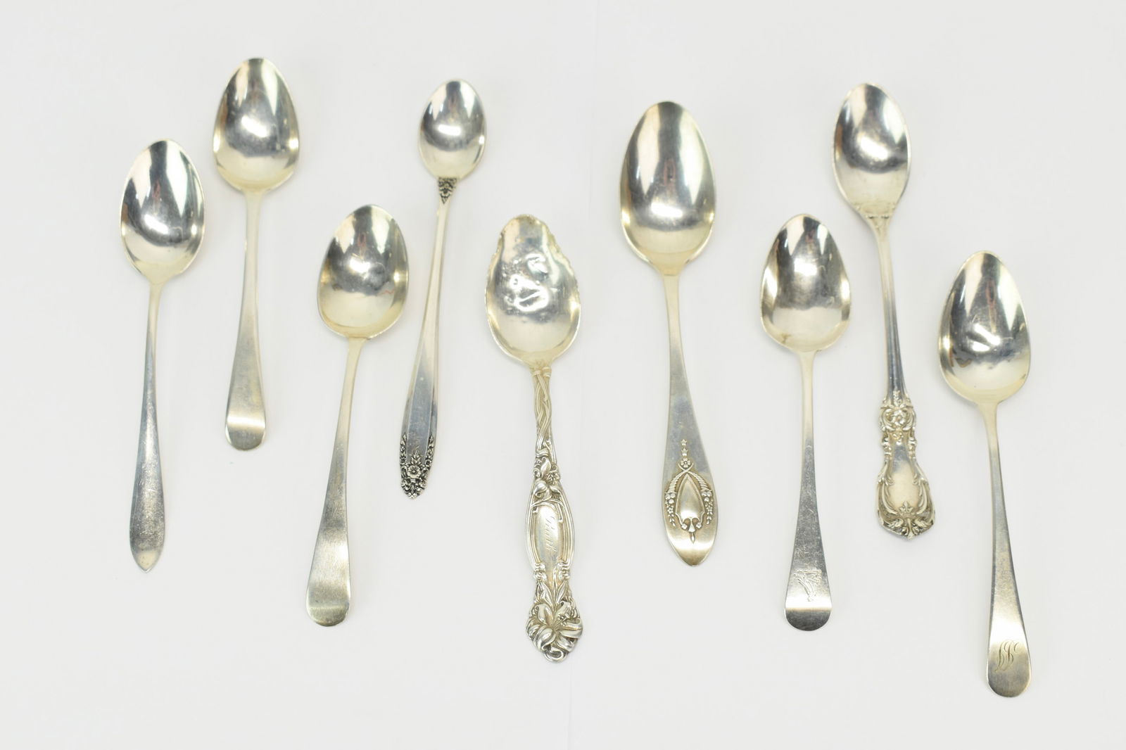 Group of Nine Assorted Sterling Silver Spoons (1 of 12)