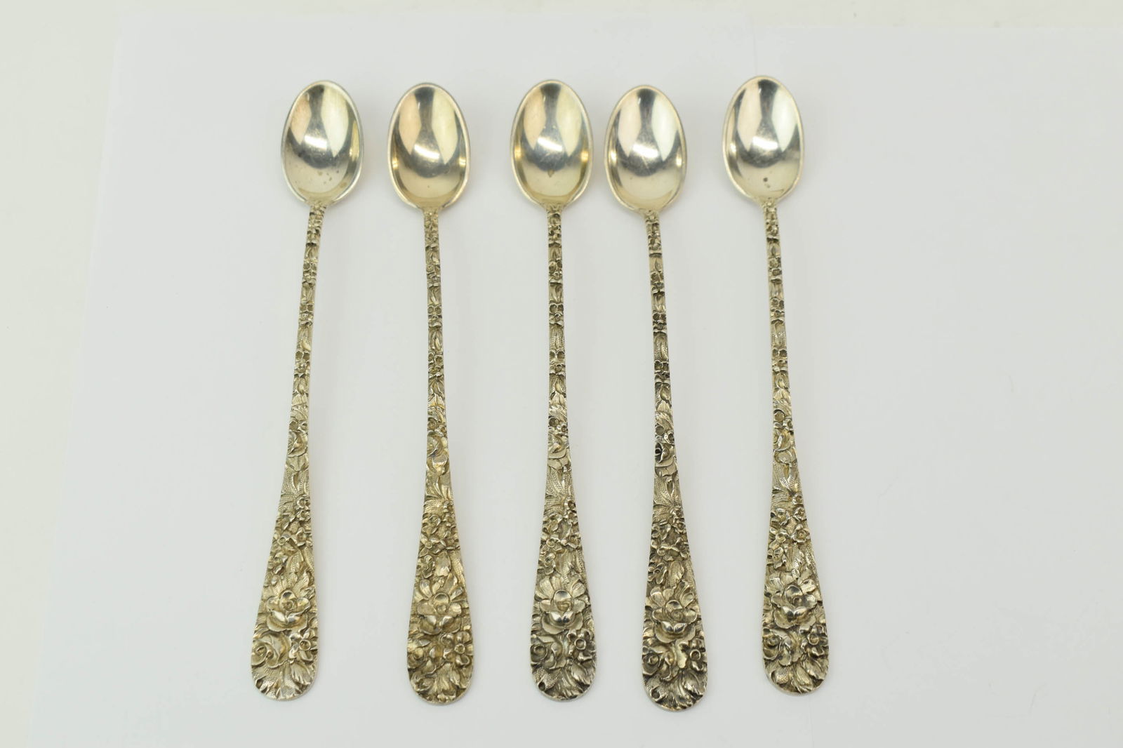 Set of Four Stieff Sterling Silver Repousse Ice Tea Spoon (1 of 9)